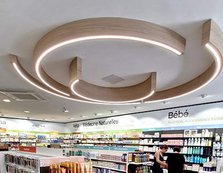 eclairage led plafonnier agencement pharmacie bon endroit nouvelle aquitaine