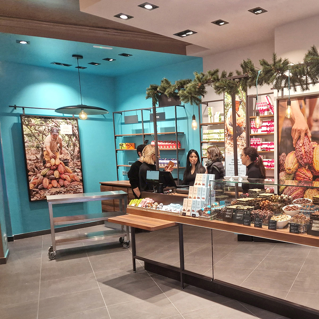 amenagement chocolaterie jeff de bruges barcelone mobilier sur mesure